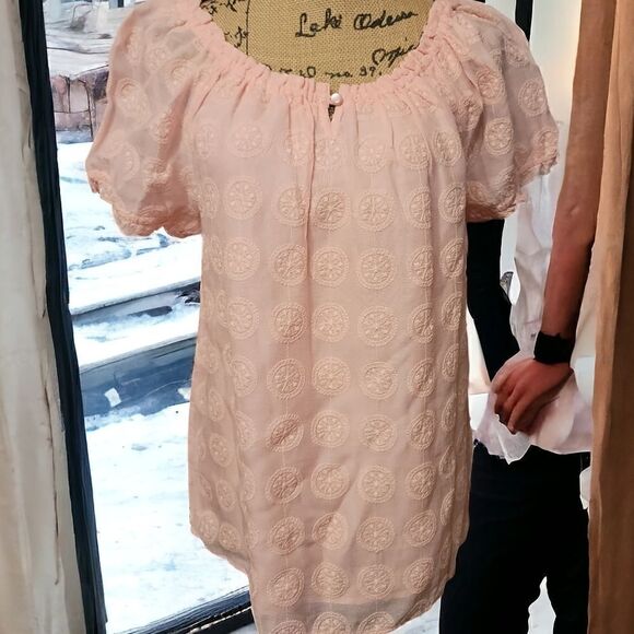 Kim Roger's Pink On/Off Shoulder Top Size Large Petite - Picture 1 of 5